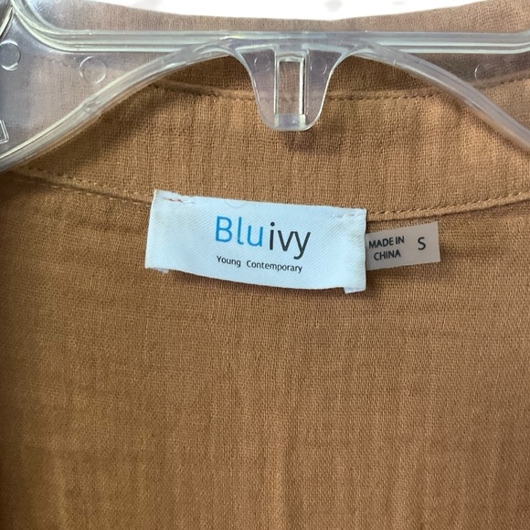 Blue Ivy Maxi Gauze Amber Dress M Women Boho Casual Fall Resort Slits Comfort - Picture 4 of 8